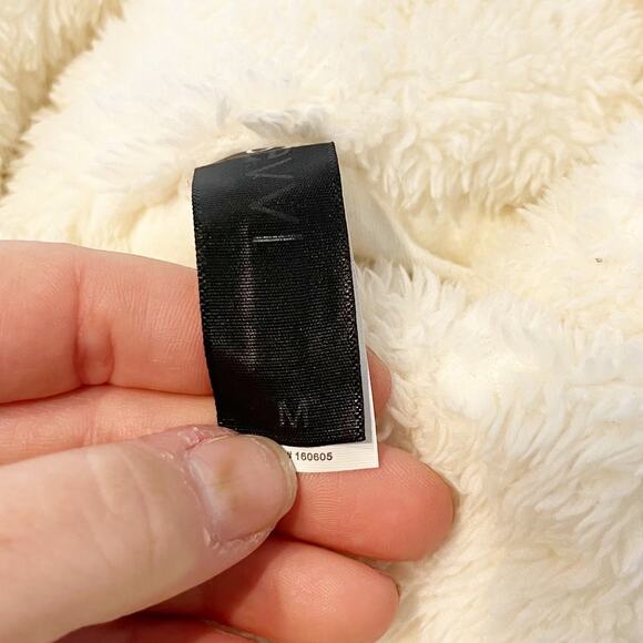 Savvi Amy Long Sleeve Full Zip Sherpa Fleece Jacket with Hood Cream Medium - Picture 7 of 11